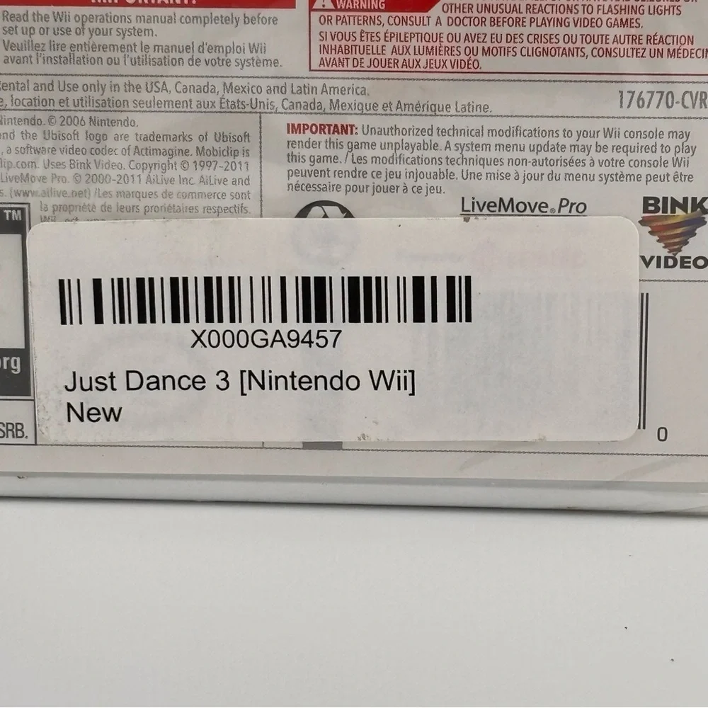 Wii Just Dance 3 -- New in factory sealed box